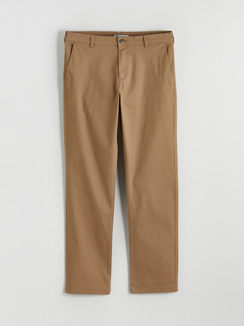 Kahverengi Standart Kalıp Gabardin Erkek Chino Pantolon-4