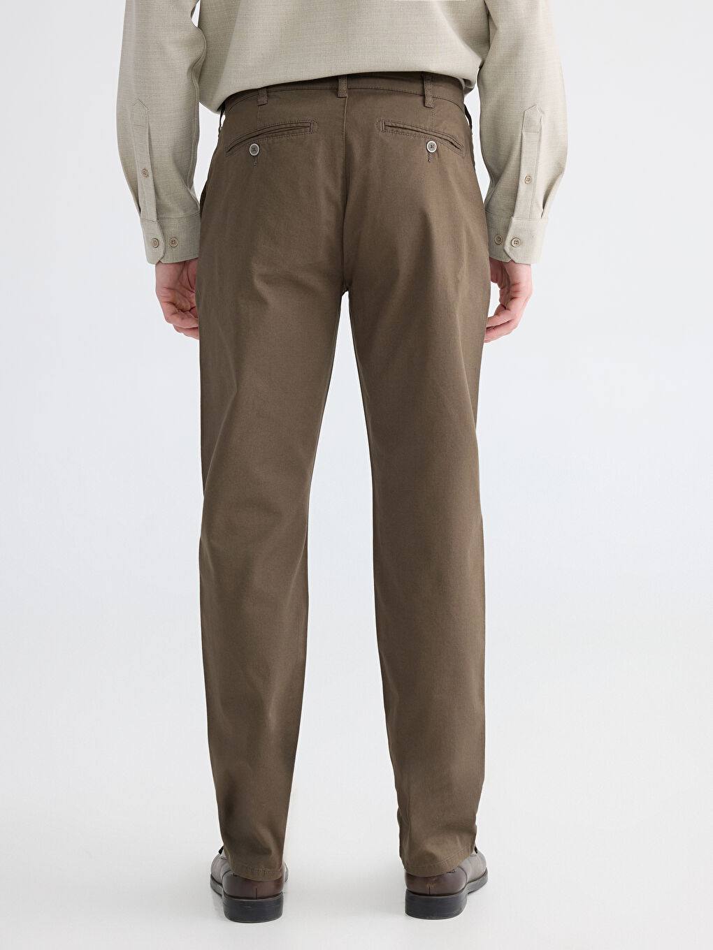 Kahverengi Regular Fit Erkek Gabardin Chino Pantolon-4