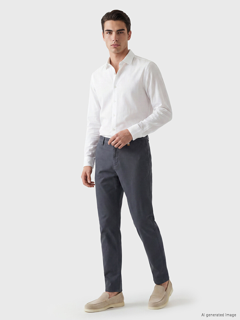 Standard Fit Gabardine Men's Chino Trousers-1