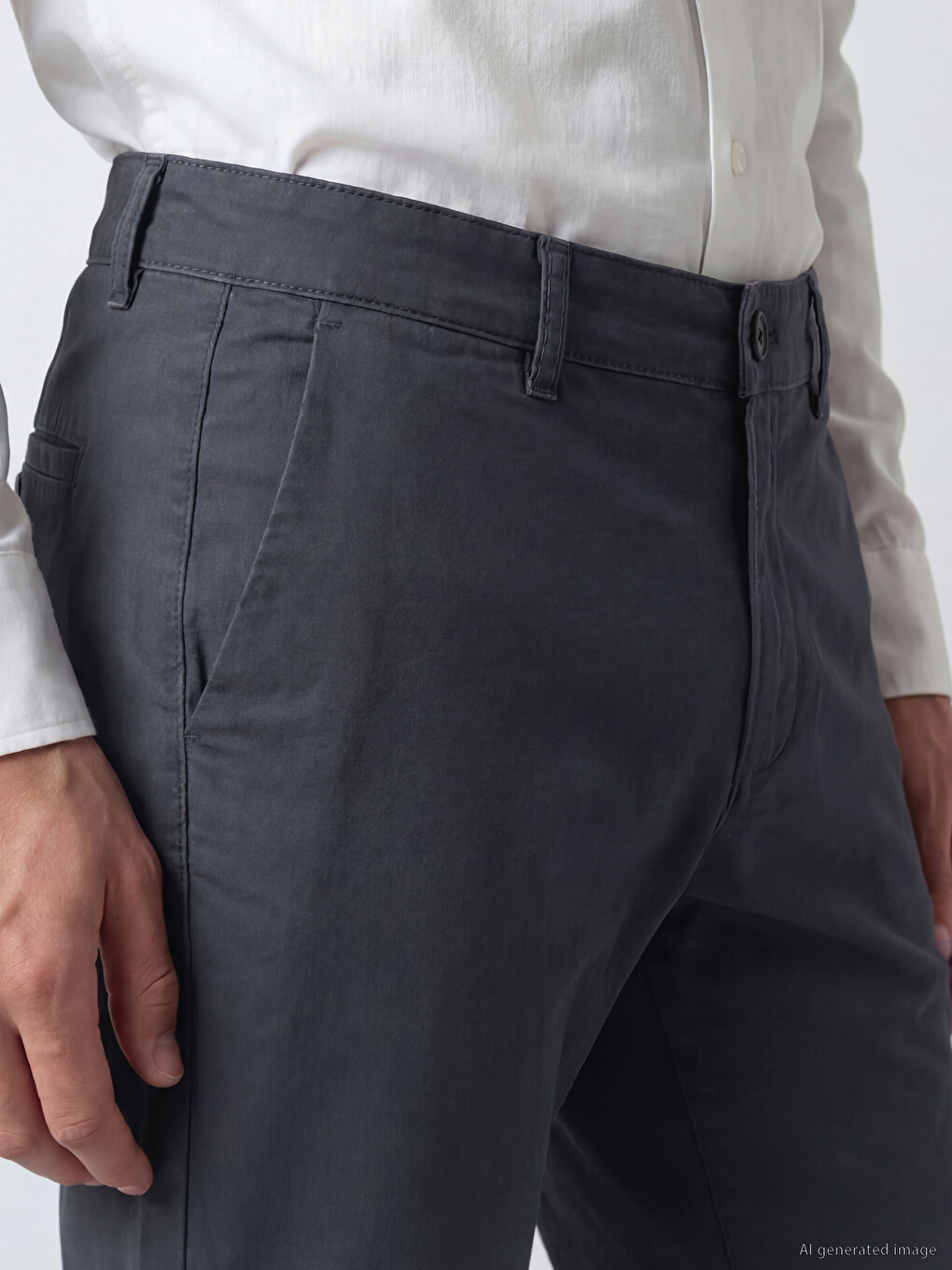 Standard Fit Gabardine Men's Chino Trousers-2