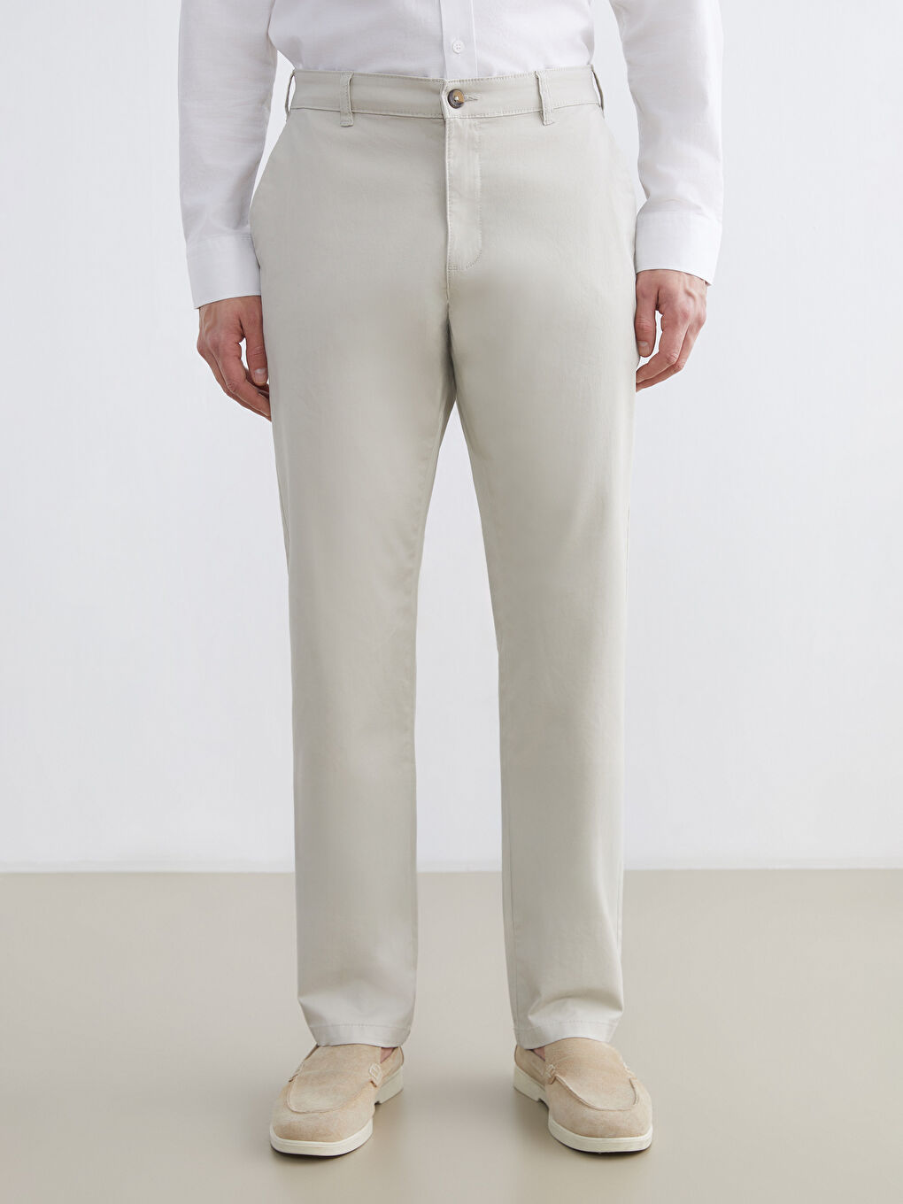 Standart Kalıp Gabardin Erkek Chino Pantolon-2