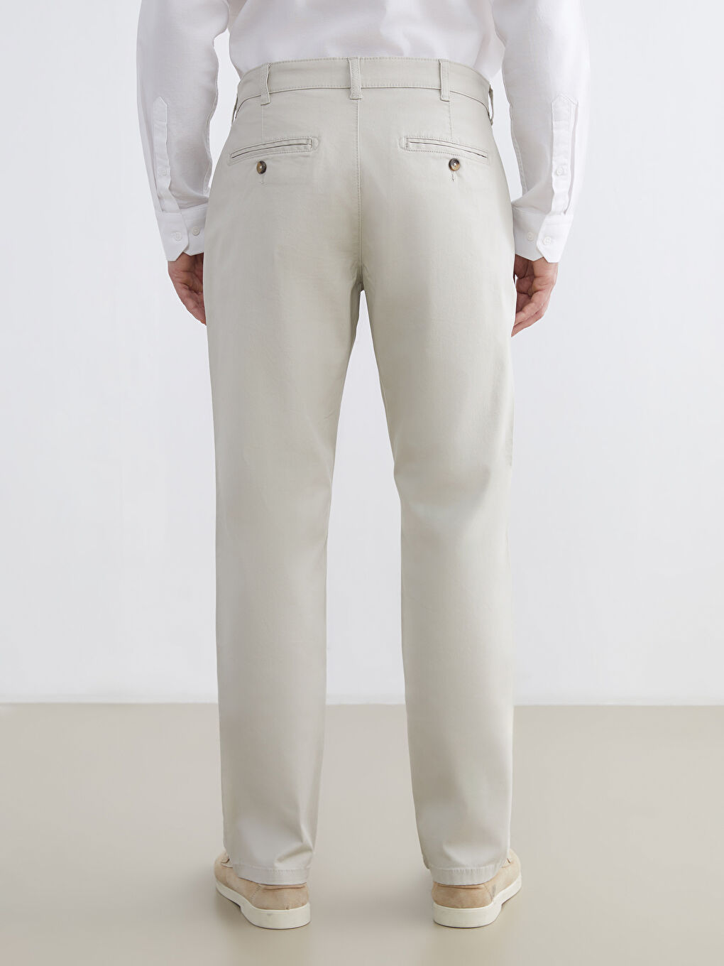 Standart Kalıp Gabardin Erkek Chino Pantolon-4