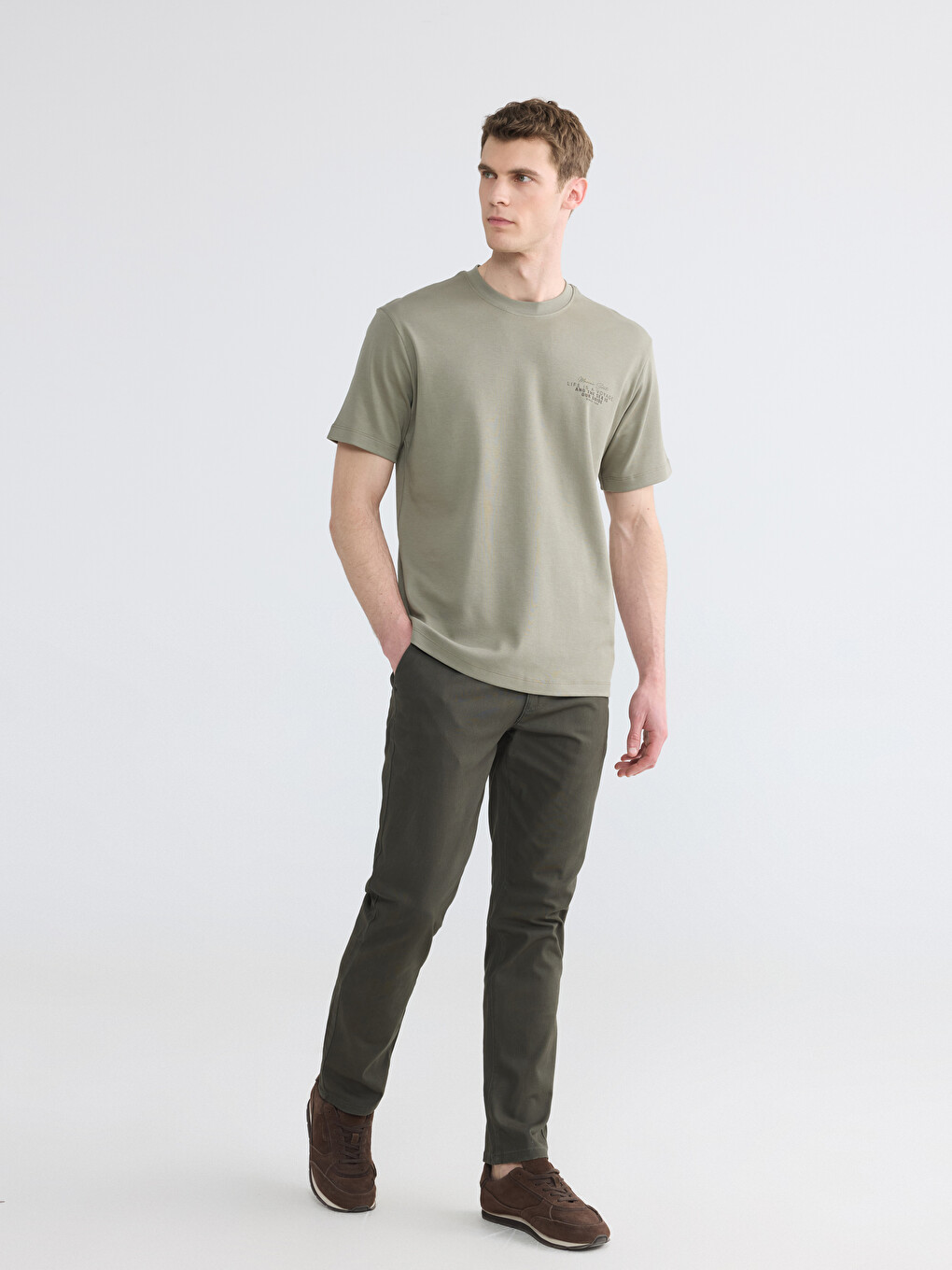 Standard Fit Gabardine Men's Chino Trousers