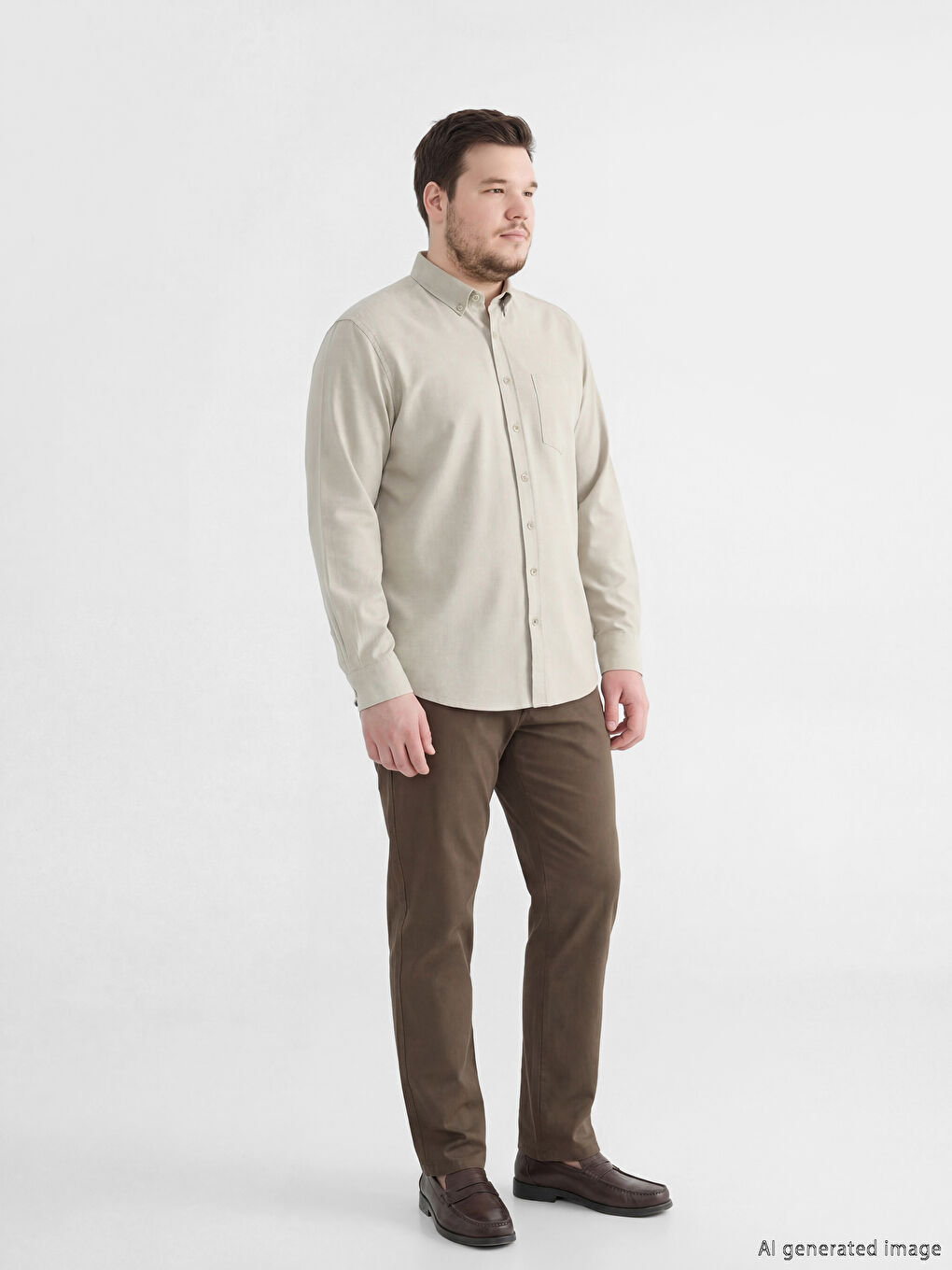 Kahverengi Regular Fit Erkek Gabardin Chino Pantolon-1