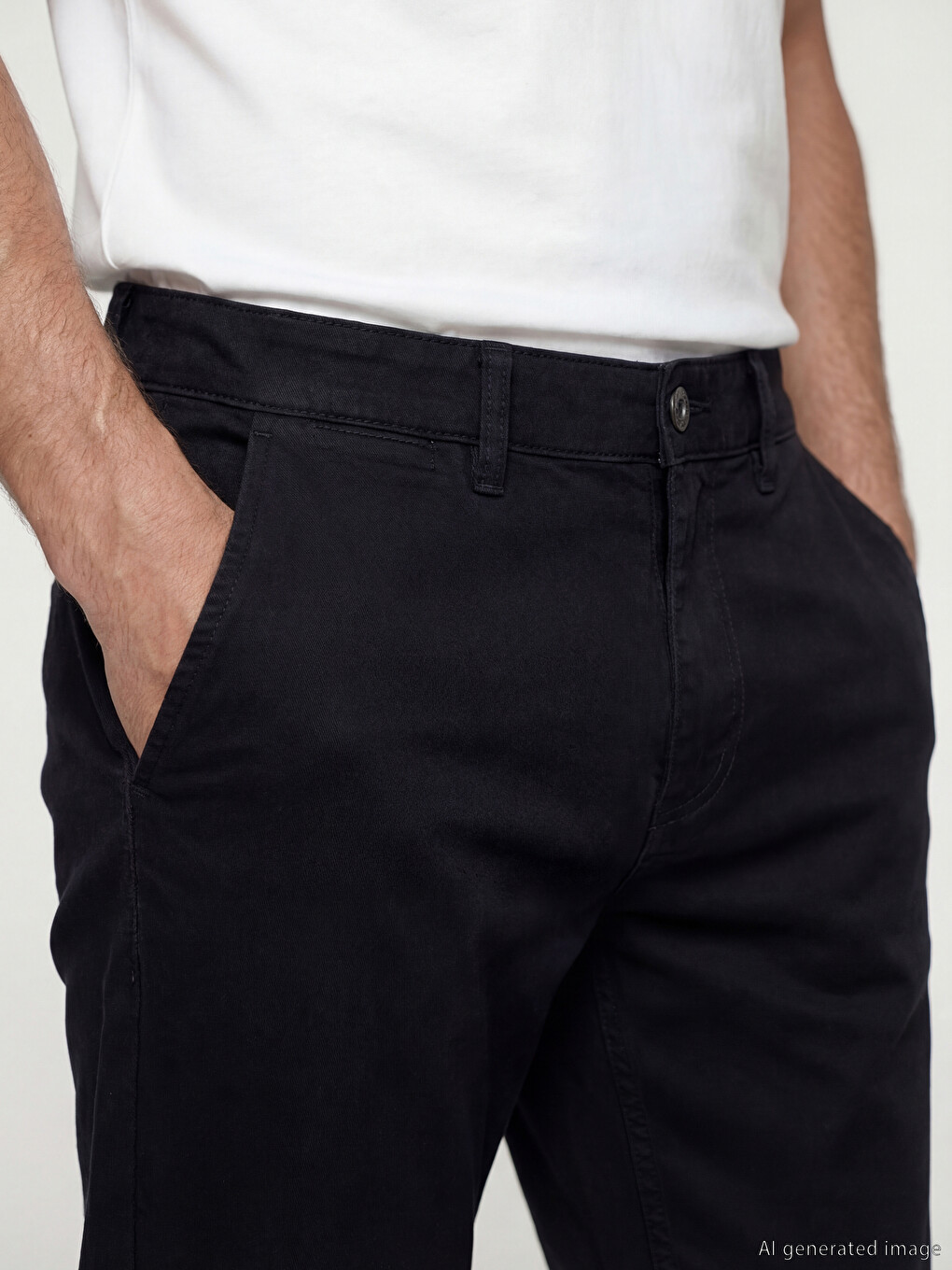 Standard Fit Gabardine Men's Chino Trousers-2