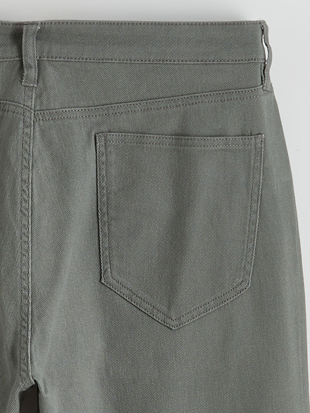 Gri Dar Kalıp Gabardin Erkek Chino Pantolon-5