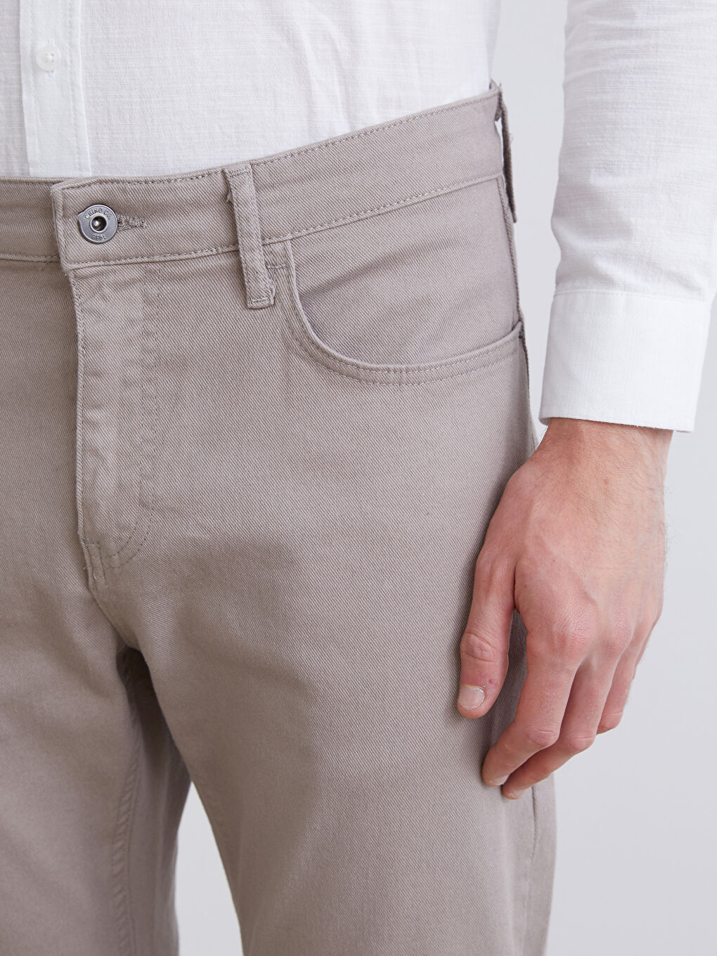 Slim Fit Gabardine Men's Chino Trousers-2