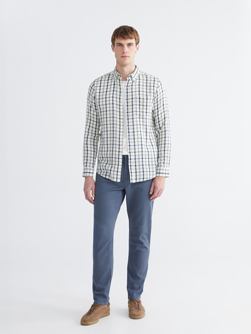 Slim Fit Gabardine Men's Chino Trousers