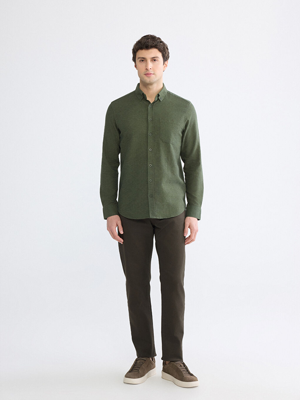 Slim Fit Gabardine Men's Chino Trousers