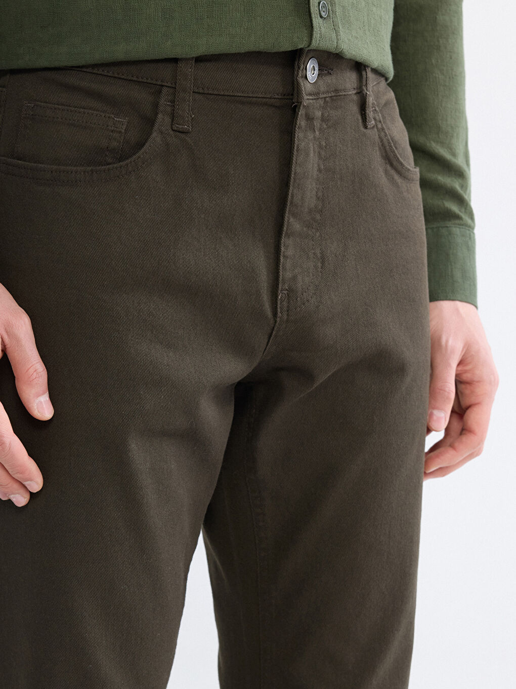 Slim Fit Gabardine Men's Chino Trousers-2