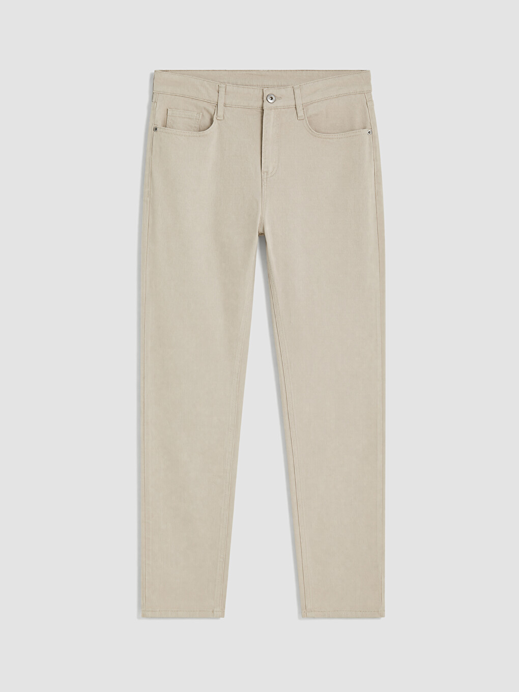 Bej Slim Fit Erkek Chino Pantolon