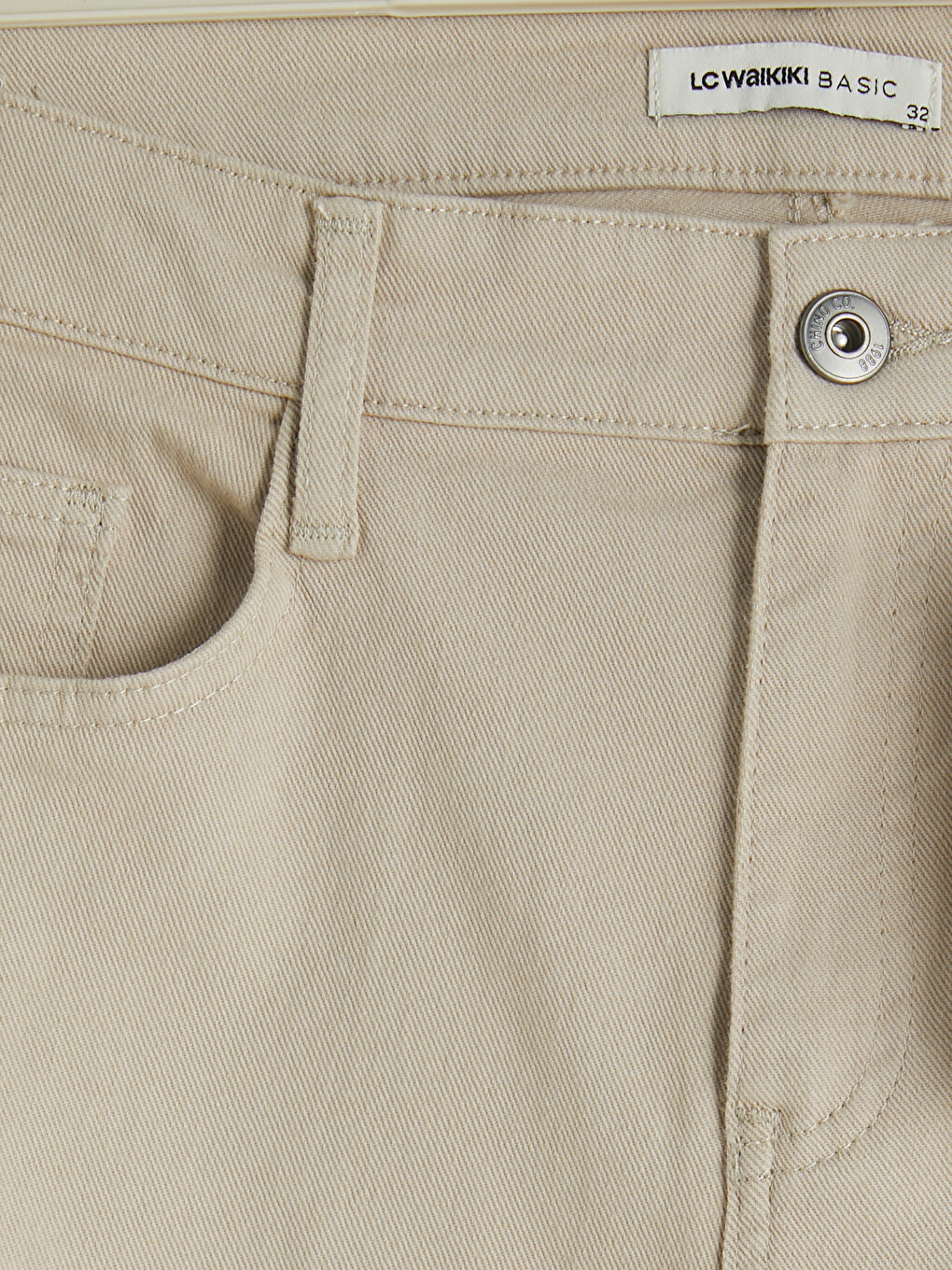 Bej Slim Fit Erkek Chino Pantolon-2