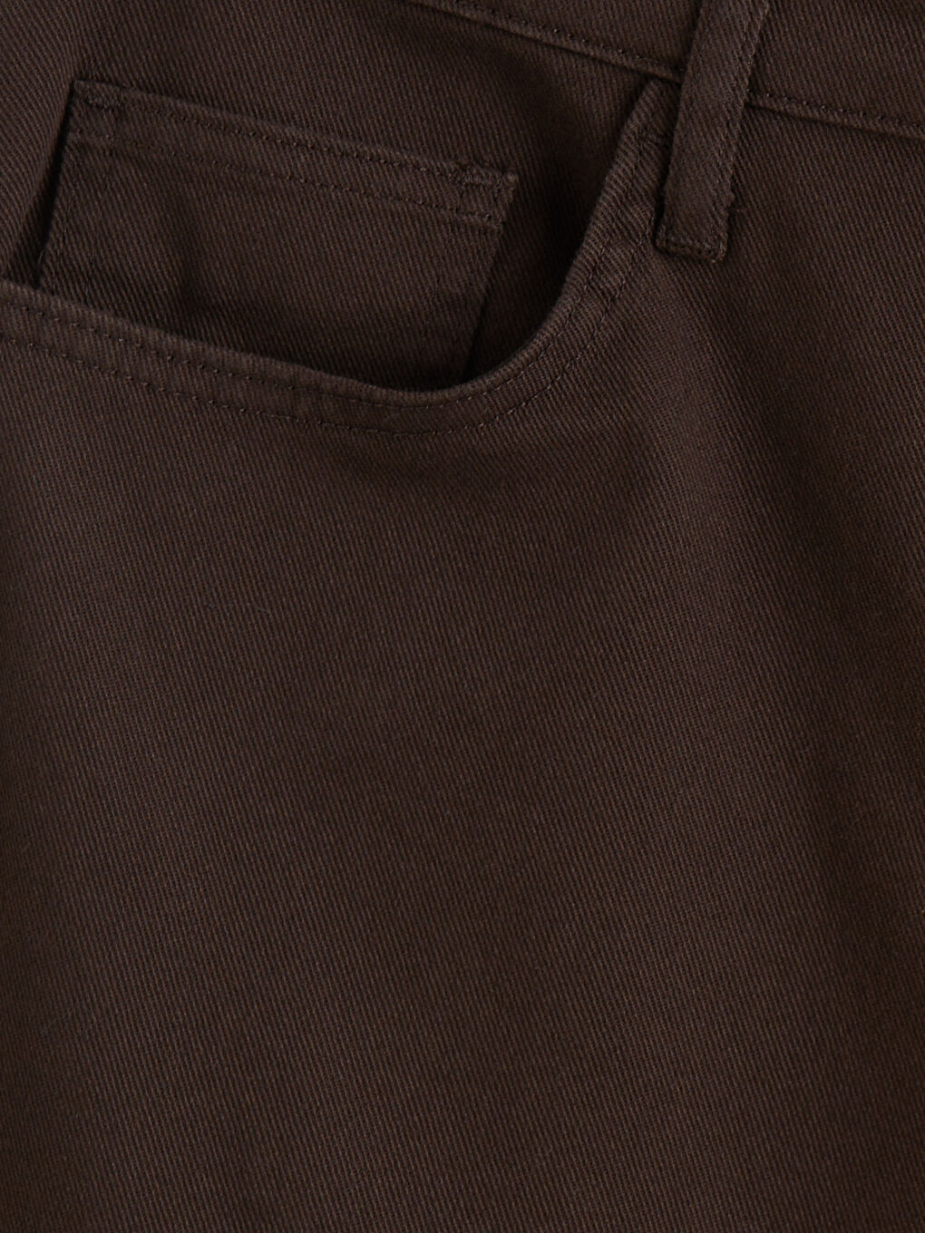 Kahverengi Slim Fit Gabardin Erkek Chino Pantolon-6