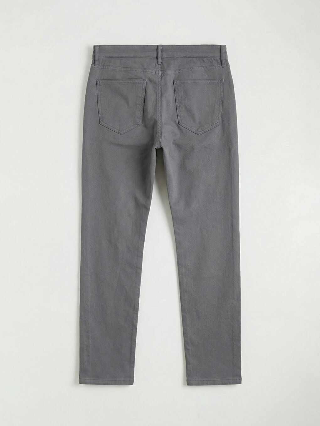 Gri Dar Kalıp Gabardin Erkek Chino Pantolon-1