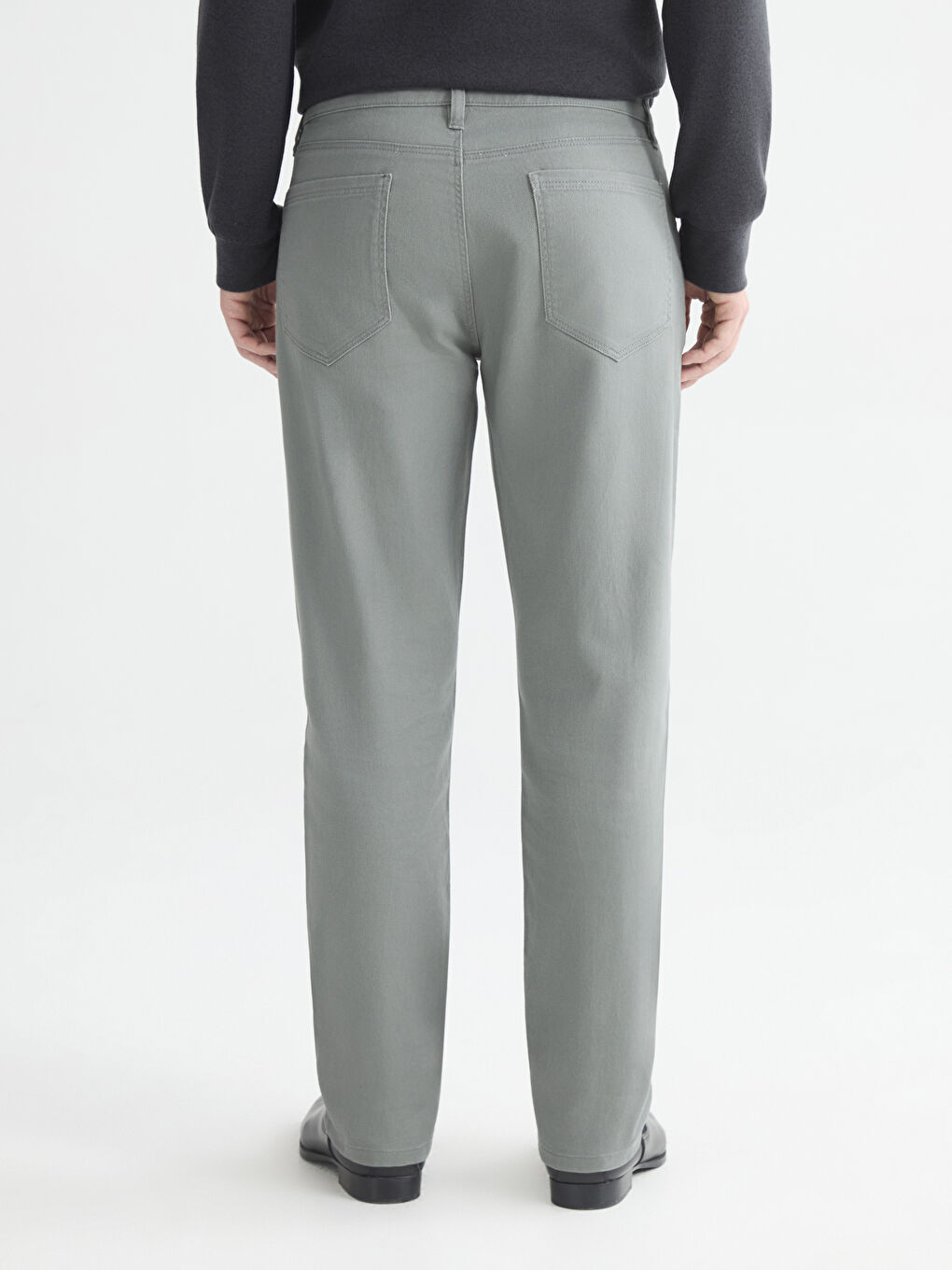 Gri Standart Kalıp Erkek Chino Pantolon-3