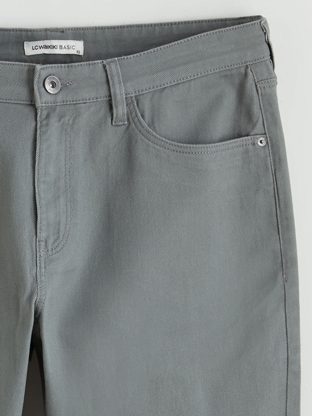 Gri Standart Kalıp Erkek Chino Pantolon-5