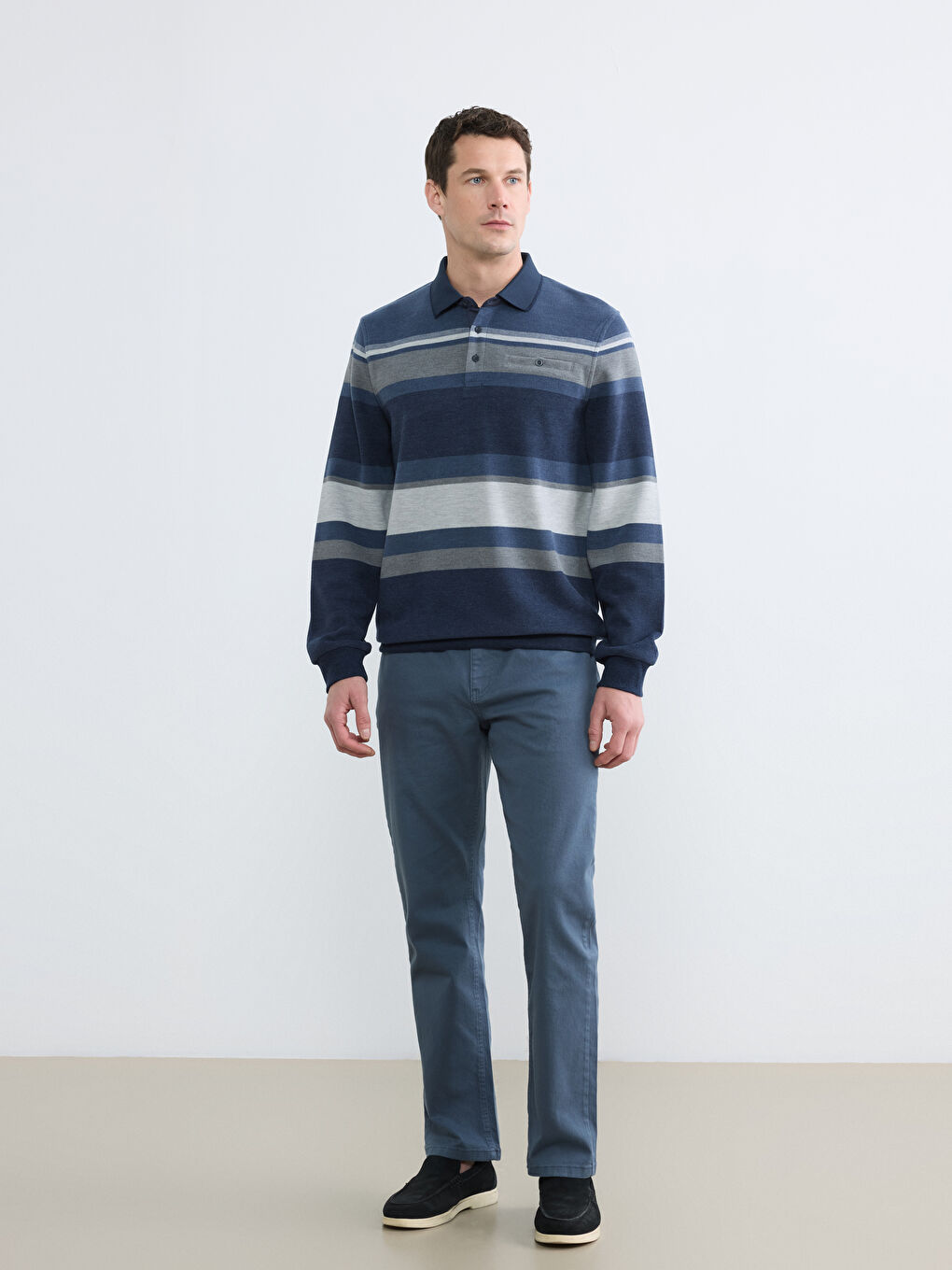 İndigo Standart Kalıp Erkek Chino Pantolon