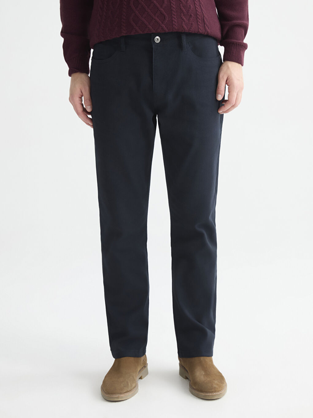 Lacivert Standart Kalıp Erkek Chino Pantolon-1
