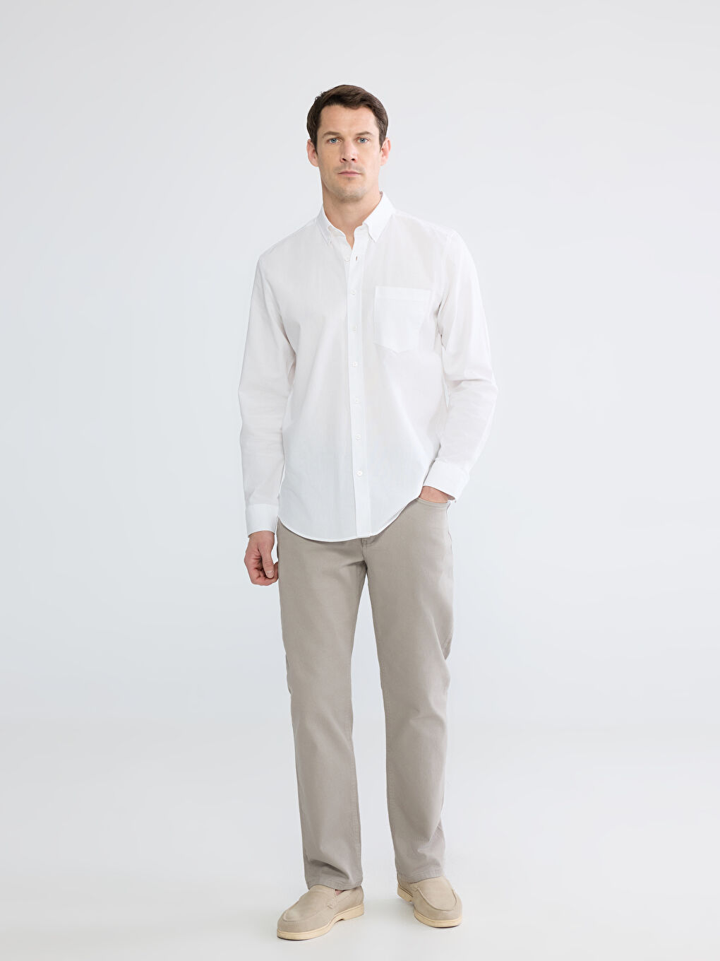 Bej Standart Kalıp Erkek Chino Pantolon