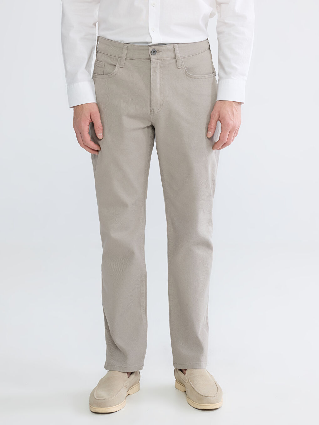 Bej Standart Kalıp Erkek Chino Pantolon-1