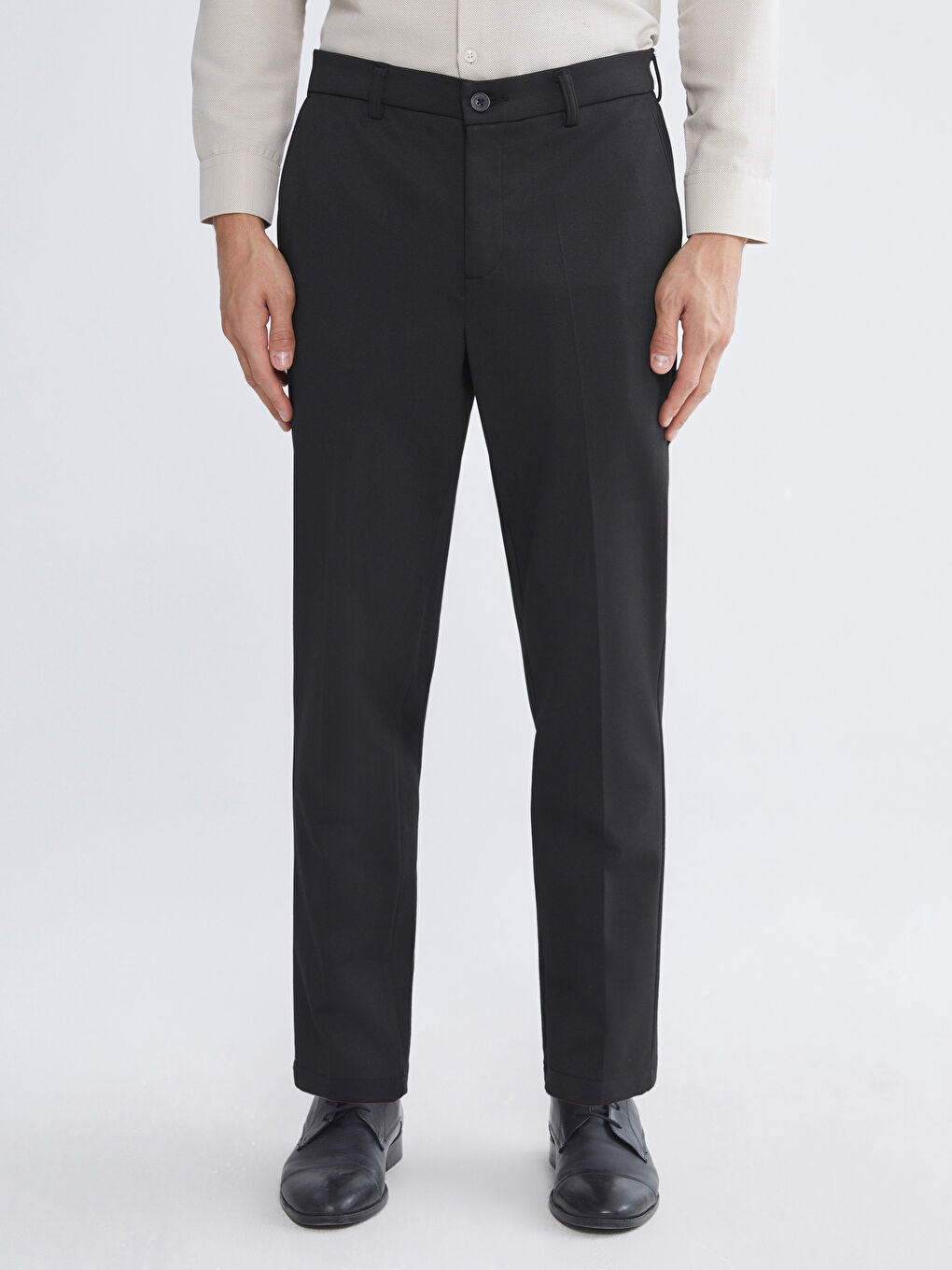 Siyah Dar Kalıp Erkek Chino Pantolon-1