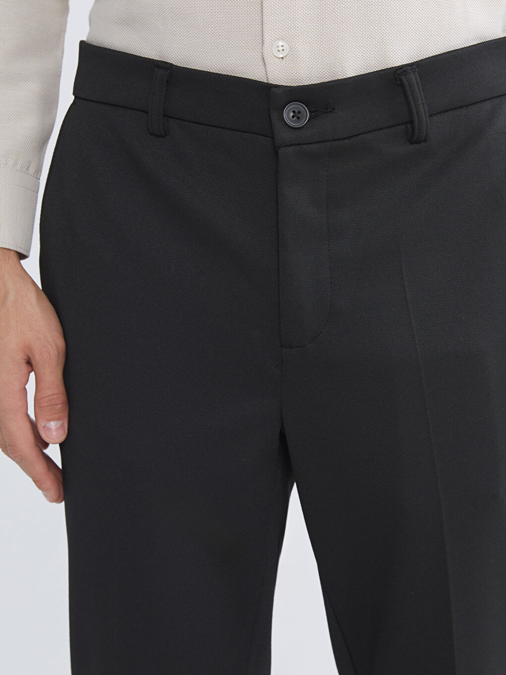 Siyah Dar Kalıp Erkek Chino Pantolon-2