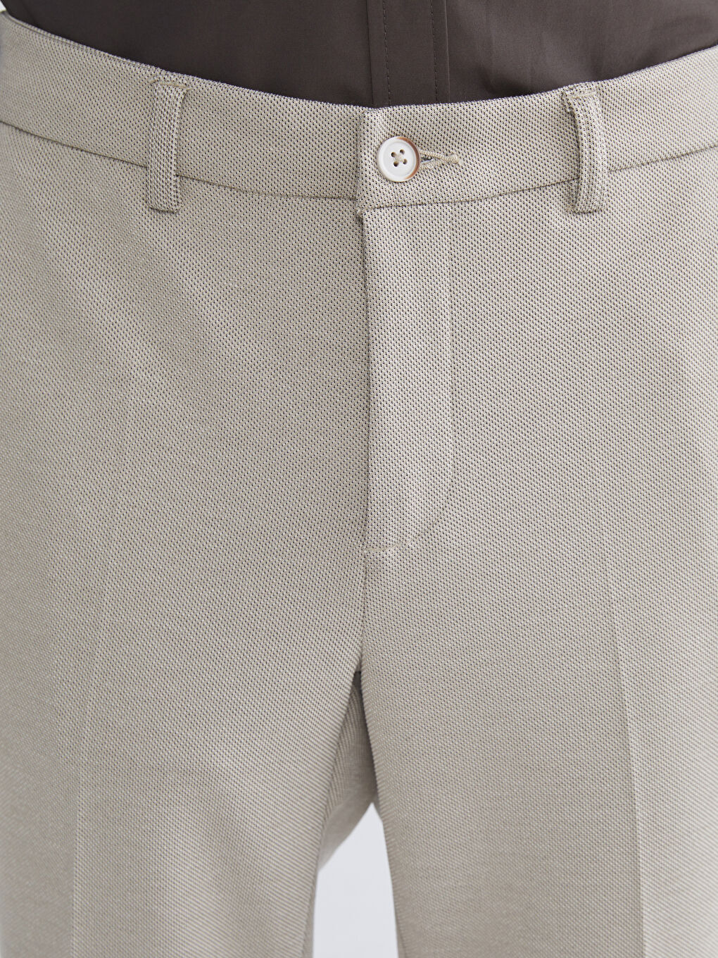 Bej Dar Kalıp Erkek Chino Pantolon-2