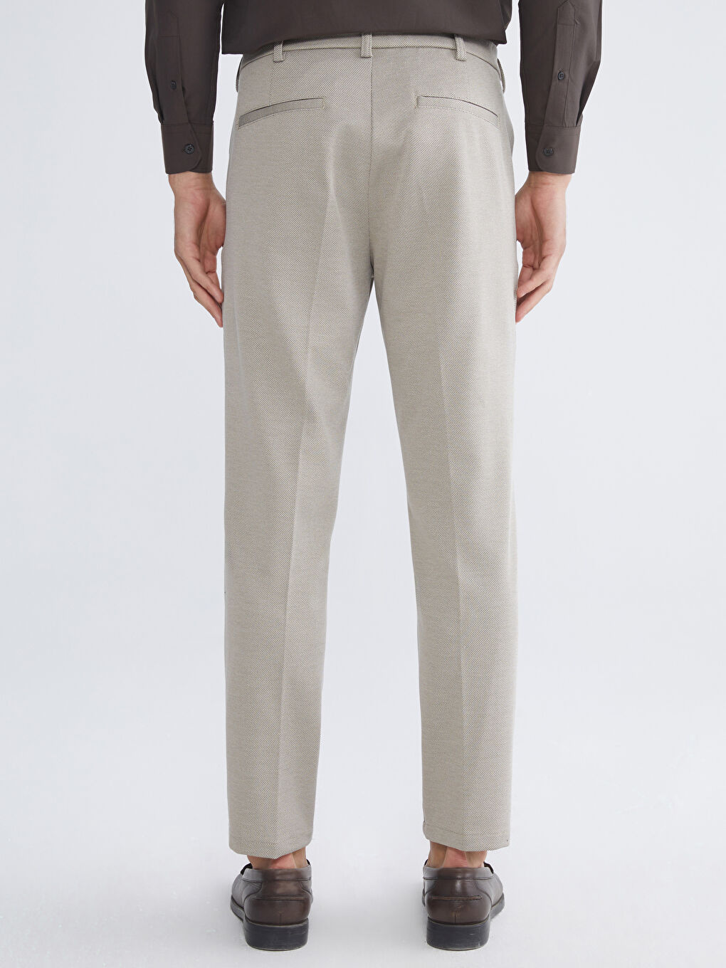 Bej Dar Kalıp Erkek Chino Pantolon-3