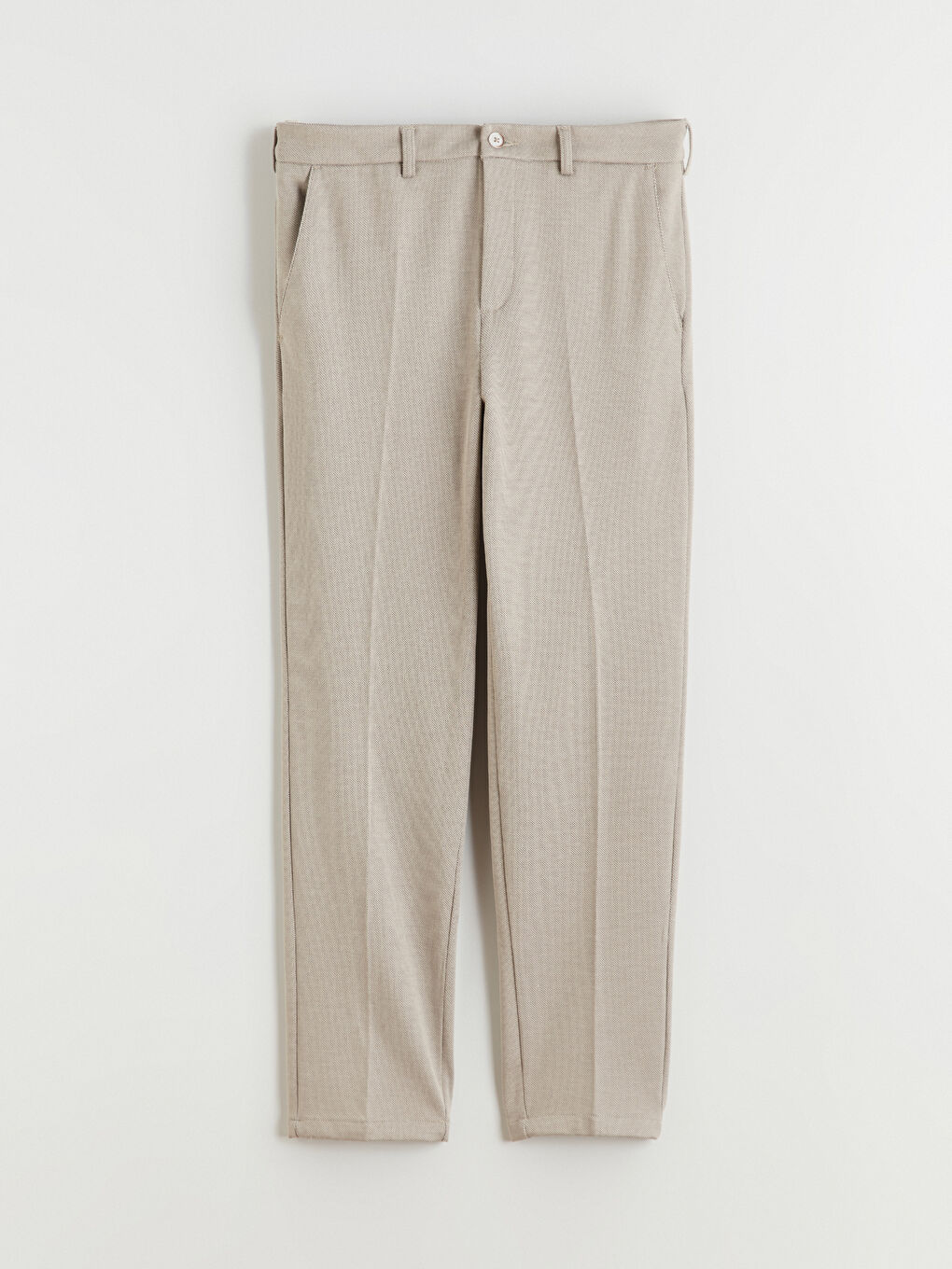 Bej Dar Kalıp Erkek Chino Pantolon-4