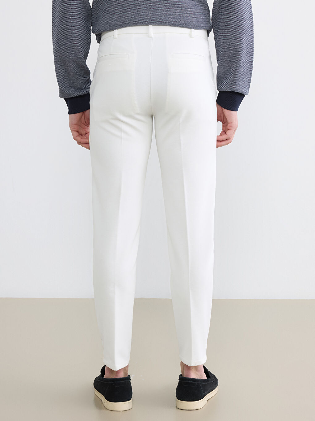 Ekru Dar Kalıp Erkek Chino Pantolon-3