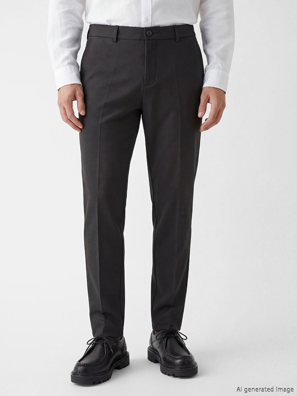 Kahverengi Dar Kalıp Erkek Chino Pantolon-1