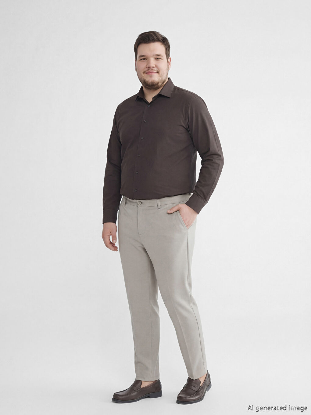 Bej Dar Kalıp Erkek Chino Pantolon-1