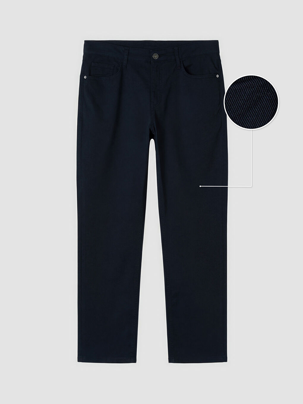 Lacivert Standart Kalıp Gabardin Erkek Chino Pantolon