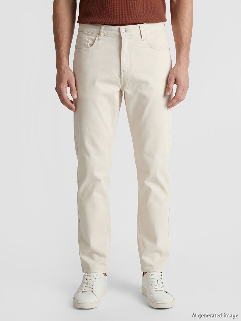 Bej Regular Fit Gabardin Erkek Chino Pantolon-1