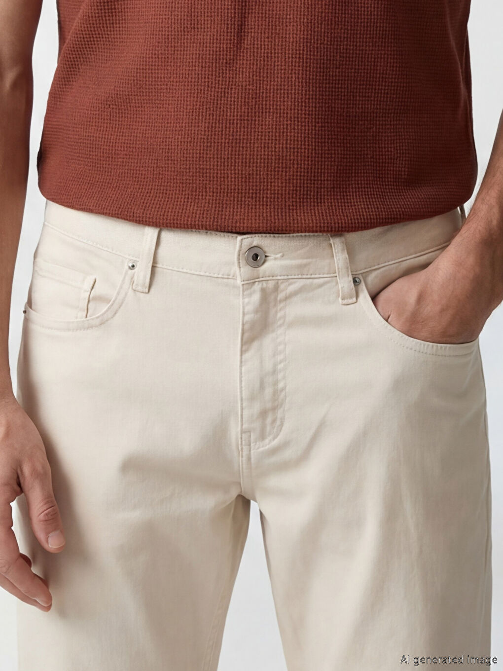 Bej Regular Fit Gabardin Erkek Chino Pantolon-2