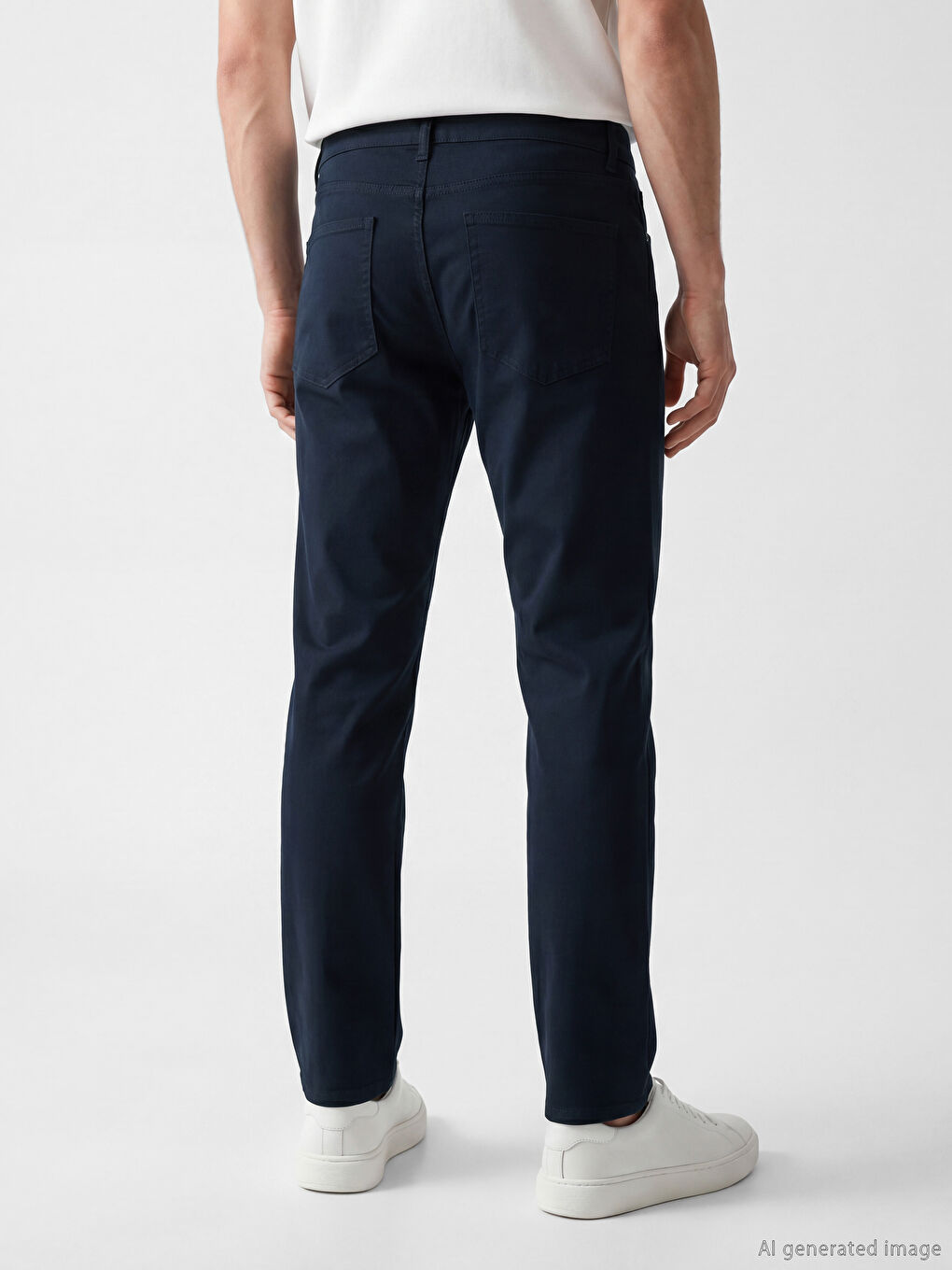 Lacivert Regular Fit Gabardin Erkek Chino Pantolon-3