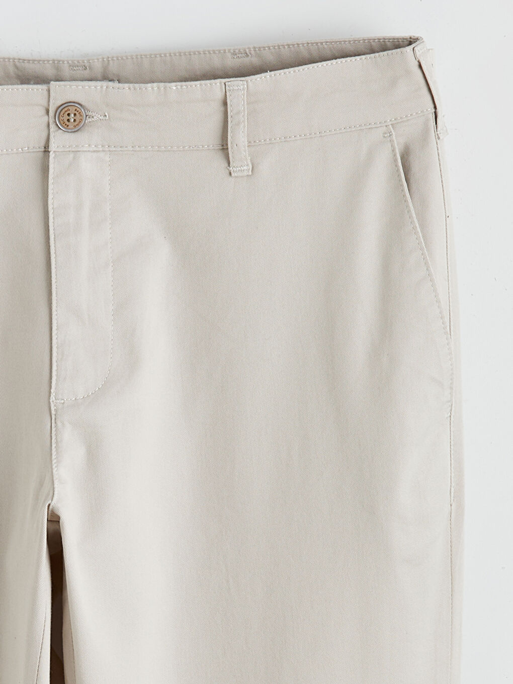 Bej Dar Kalıp Erkek Chino Pantolon-1