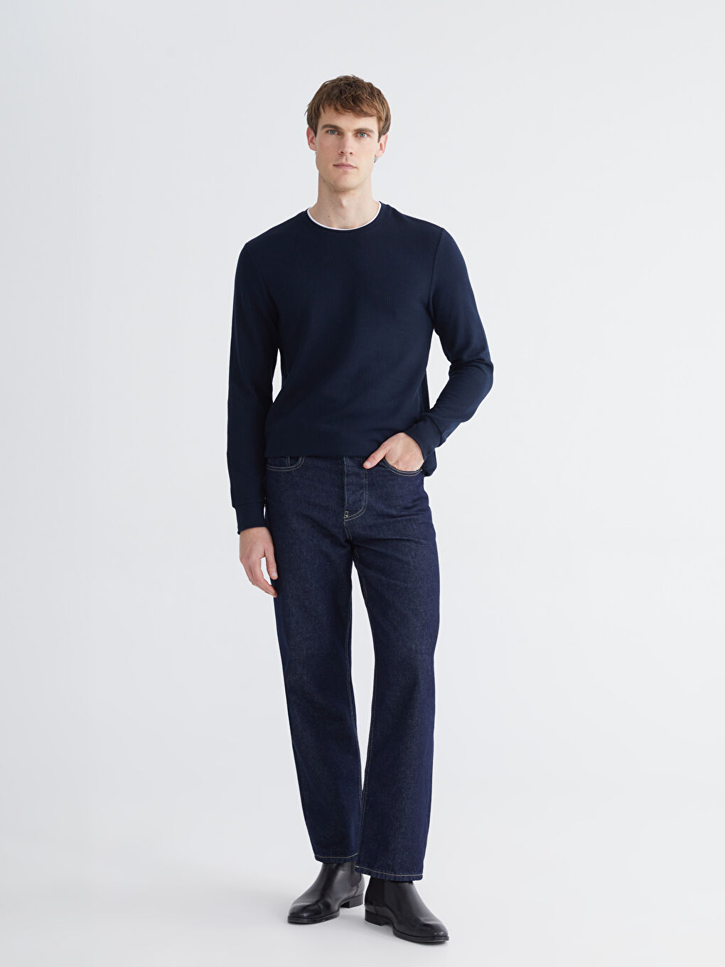 Crew Neck Long Sleeve Men's T-Shirt-1