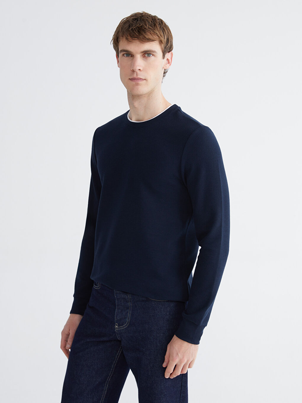 Crew Neck Long Sleeve Men's T-Shirt-2