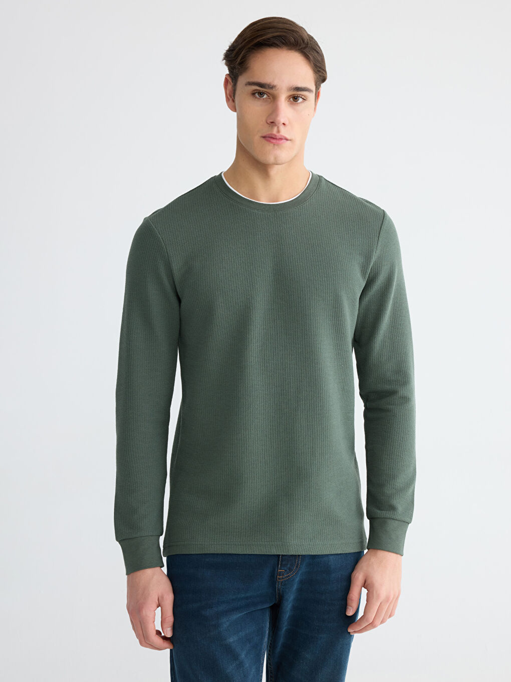 Crew Neck Long Sleeve Men's T-Shirt