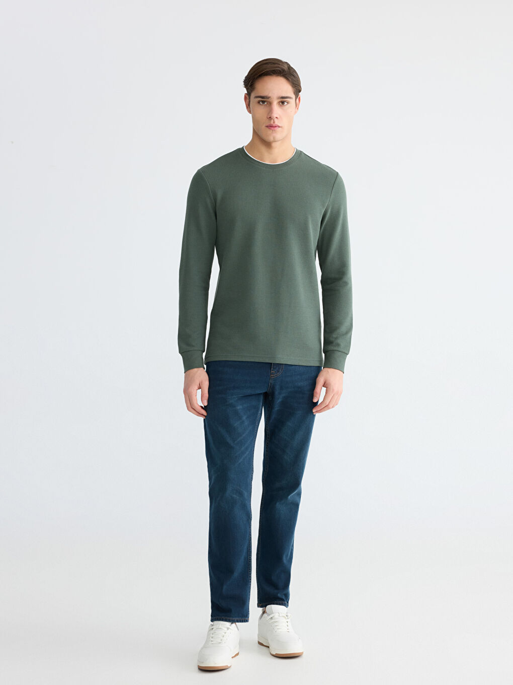 Crew Neck Long Sleeve Men's T-Shirt-1