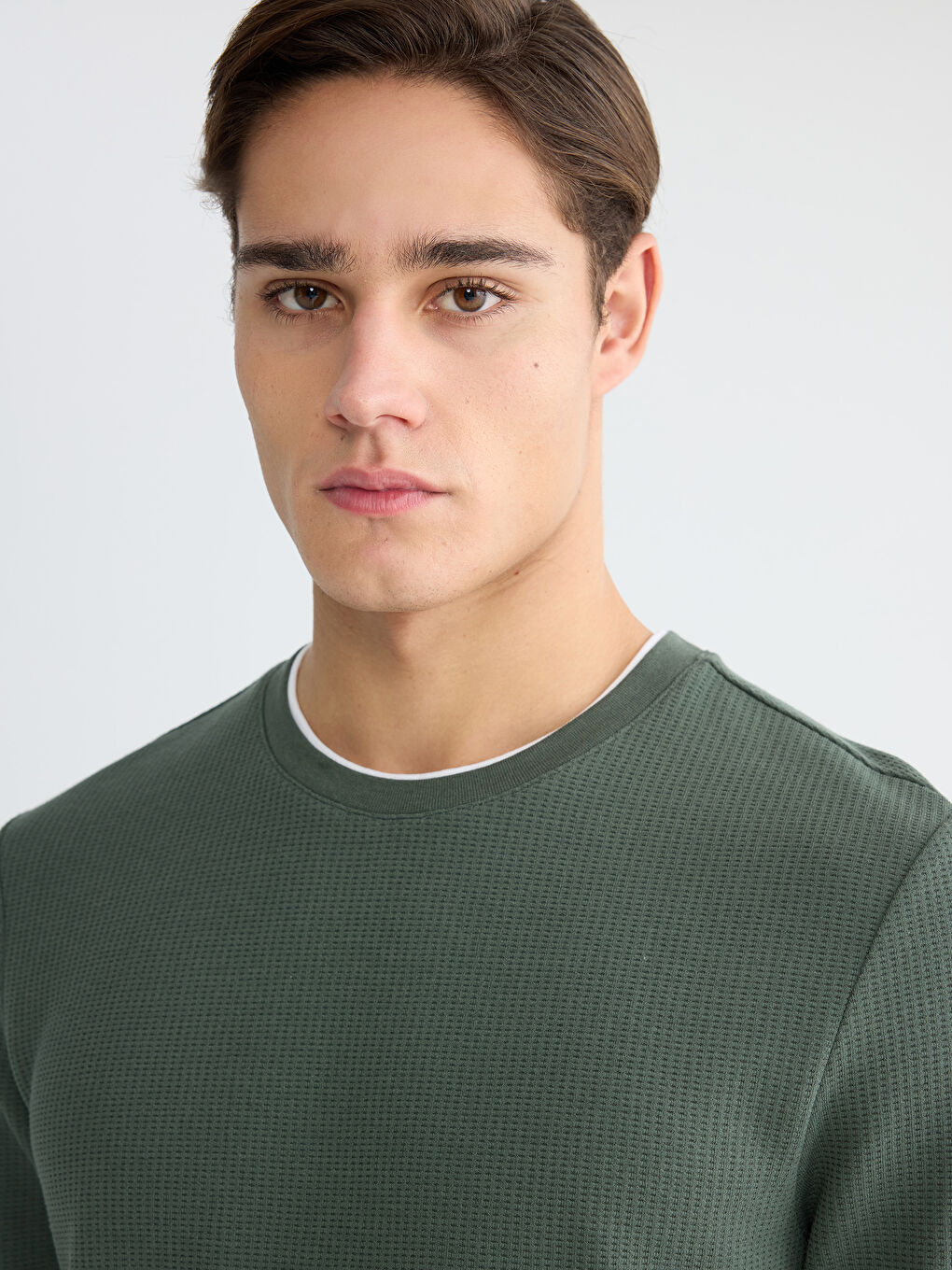 Crew Neck Long Sleeve Men's T-Shirt-2