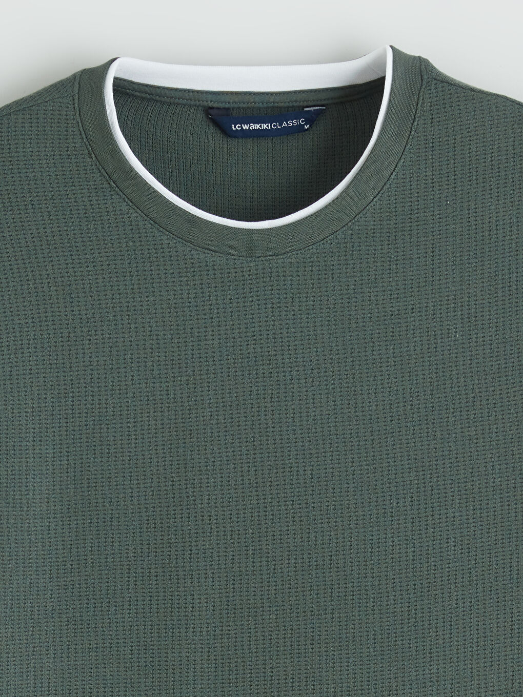 Yeşil Bisiklet Yaka Uzun Kollu Erkek Tişört-1