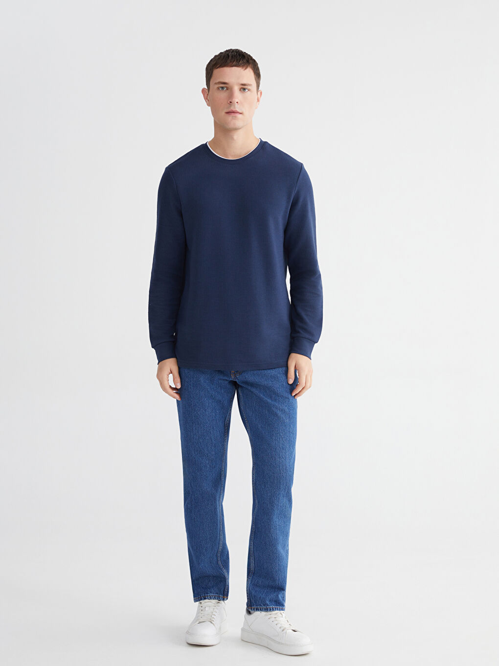 Crew Neck Long Sleeve Men's T-Shirt-1