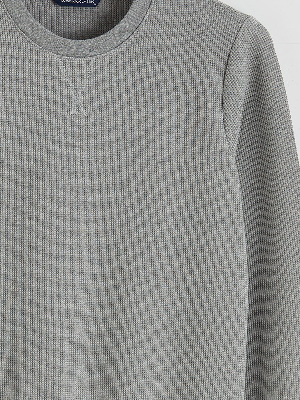 Gri Bisiklet Yaka Erkek Sweatshirt-5