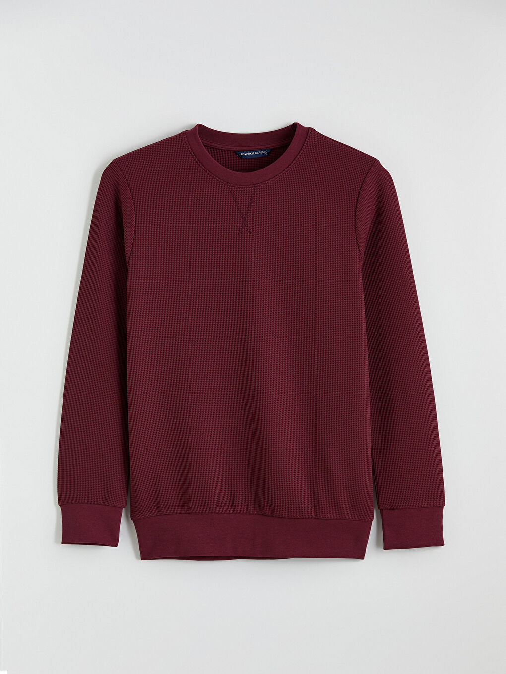 Bordo Bisiklet Yaka Erkek Sweatshirt
