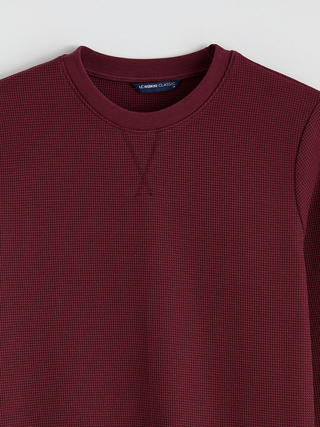 Bordo Bisiklet Yaka Erkek Sweatshirt-1