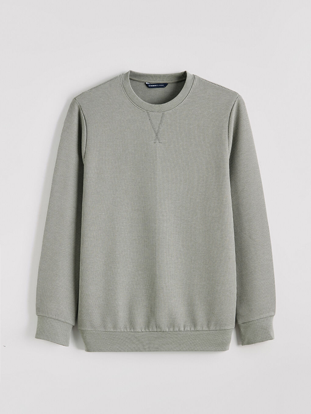 Yeşil Bisiklet Yaka Erkek Sweatshirt-4