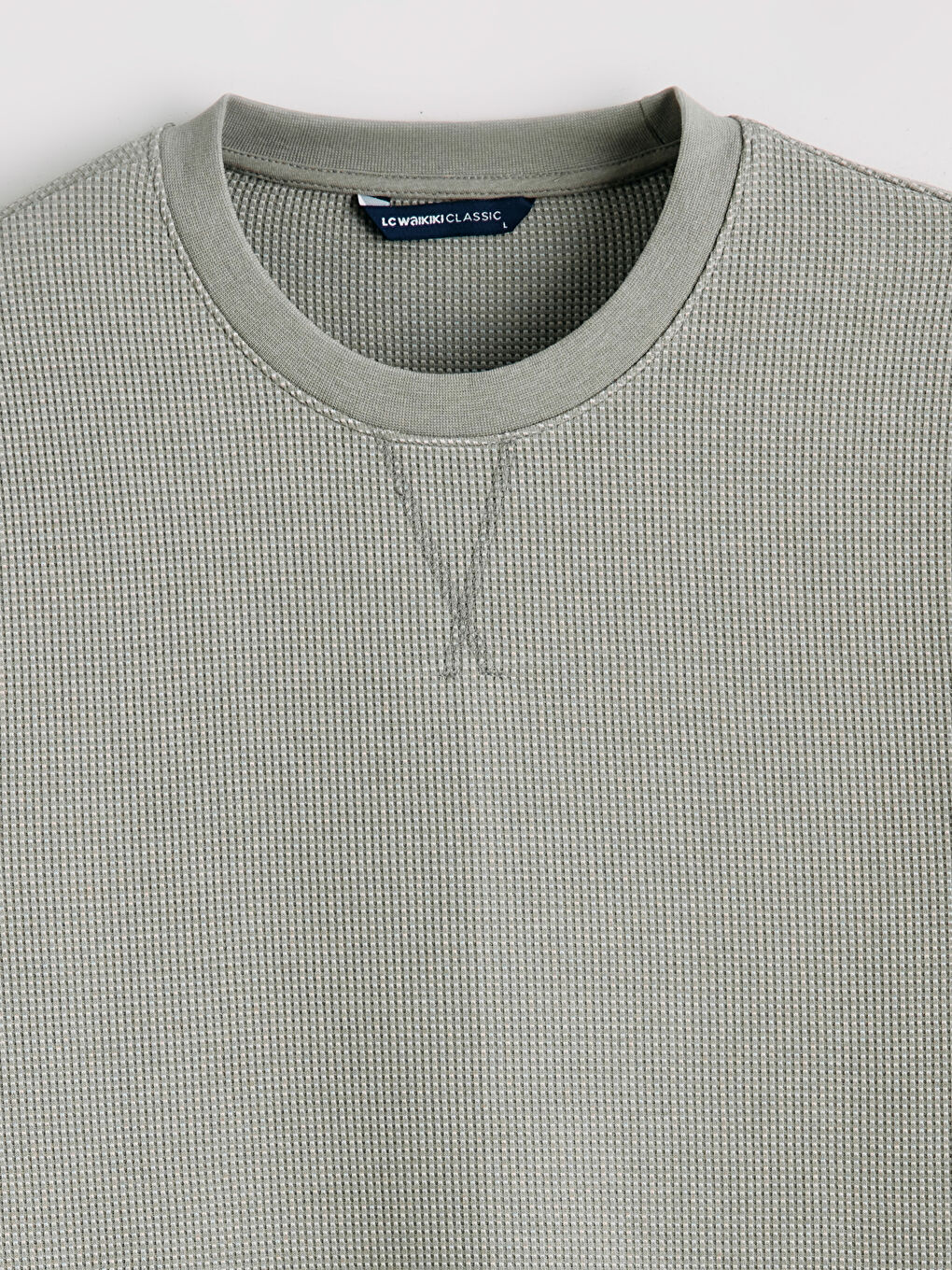 Yeşil Bisiklet Yaka Erkek Sweatshirt-5