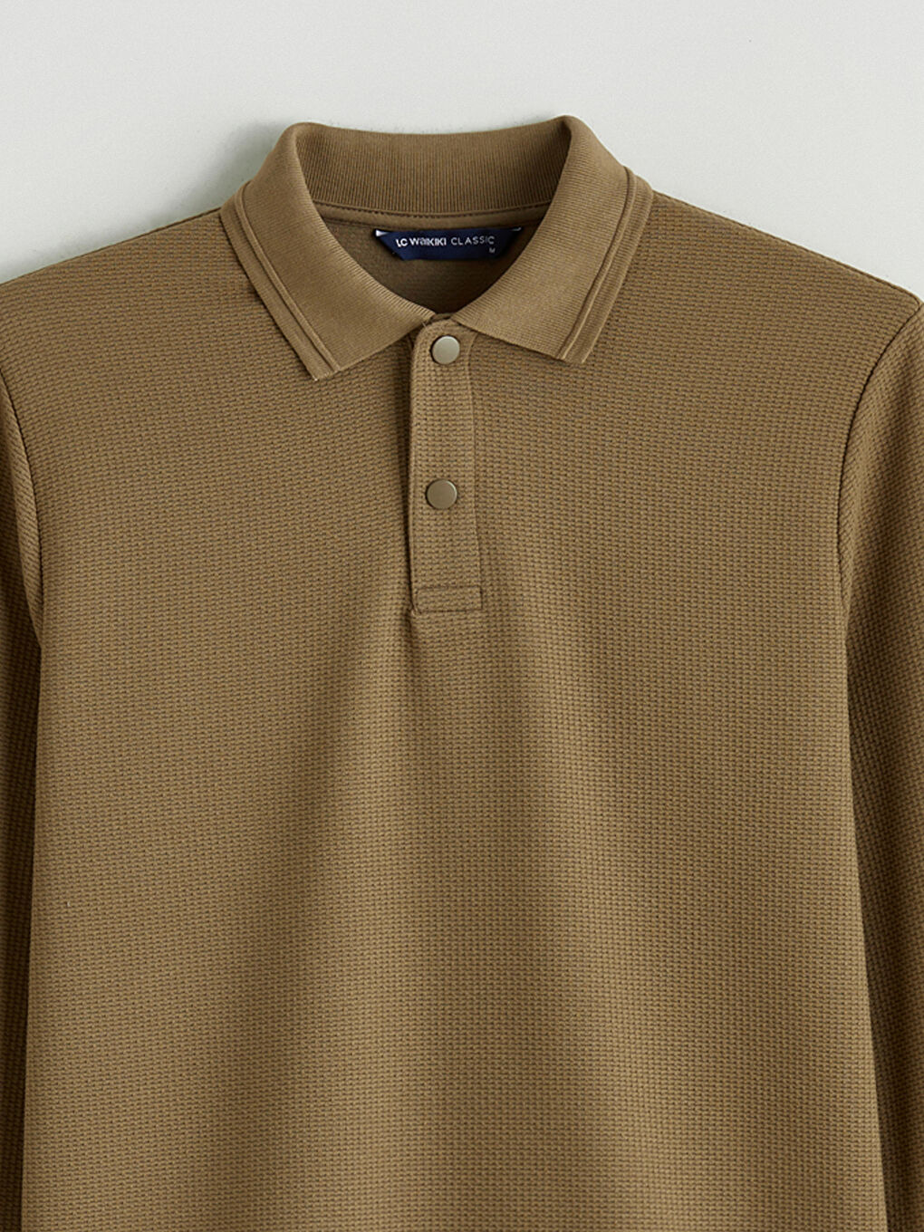 Kahverengi Polo Yaka Erkek Sweatshirt-5